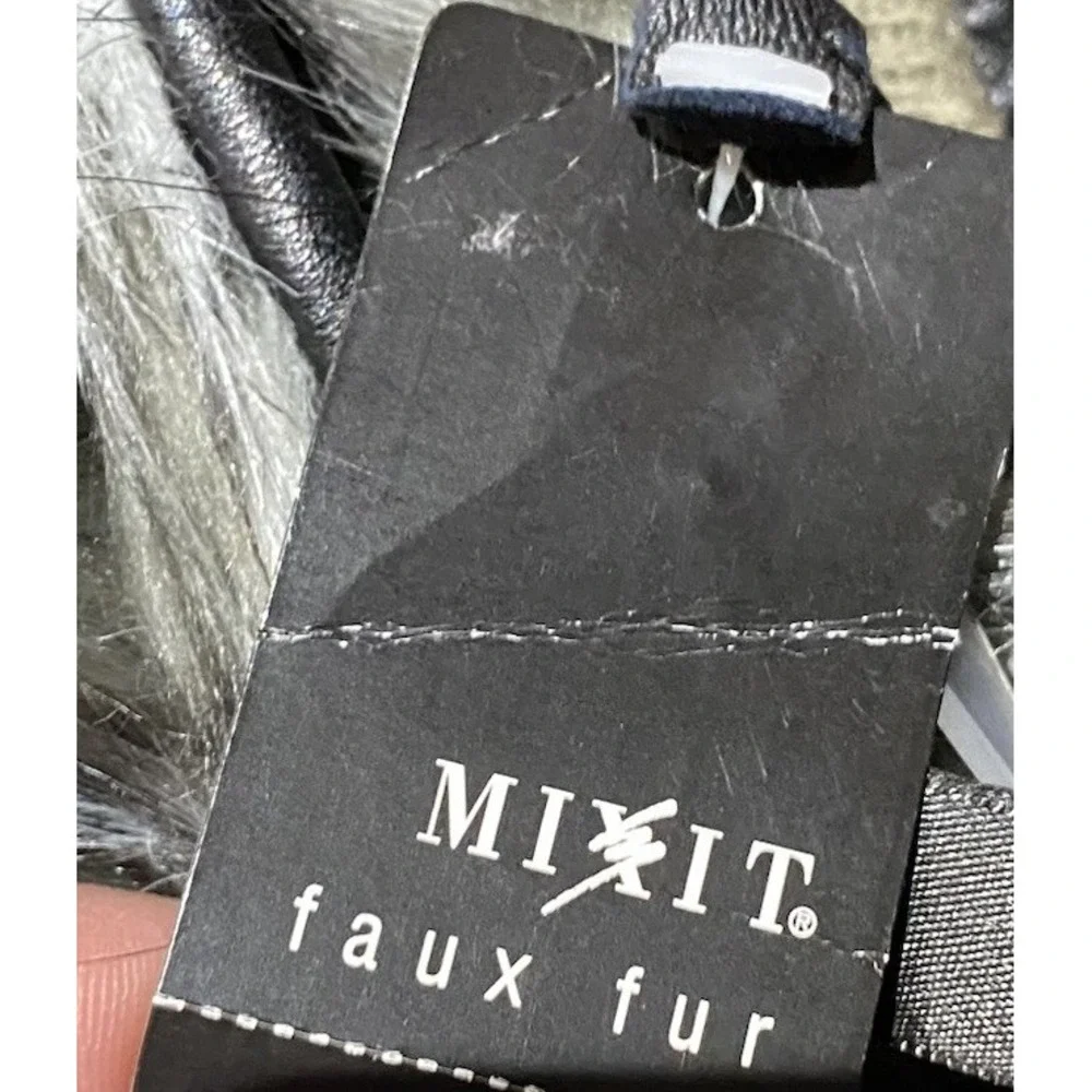 MIXIT‎ Womens Driving Leather Lined Black Gloves W/faux Fur NWT Very Nice Sz.L